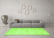 Machine Washable Abstract Green Contemporary Area Rugs in a Living Room,, wshcon470grn