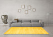 Machine Washable Abstract Yellow Contemporary Rug in a Living Room, wshcon470yw