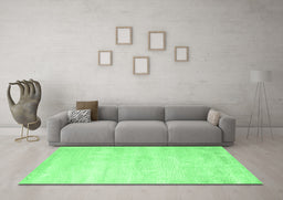 Machine Washable Abstract Emerald Green Contemporary Area Rugs in a Living Room,, wshcon470emgrn