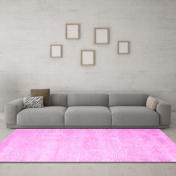 Machine Washable Abstract Pink Contemporary Rug in a Living Room, wshcon470pnk