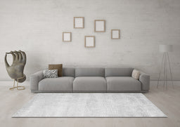 Machine Washable Abstract Gray Contemporary Rug in a Living Room,, wshcon470gry