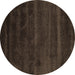 Round Machine Washable Abstract Brown Contemporary Rug, wshcon471brn