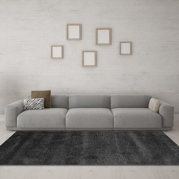 Machine Washable Abstract Gray Contemporary Rug in a Living Room,, wshcon471gry