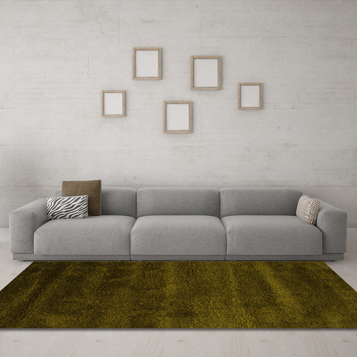 Machine Washable Abstract Yellow Contemporary Rug in a Living Room, wshcon471yw