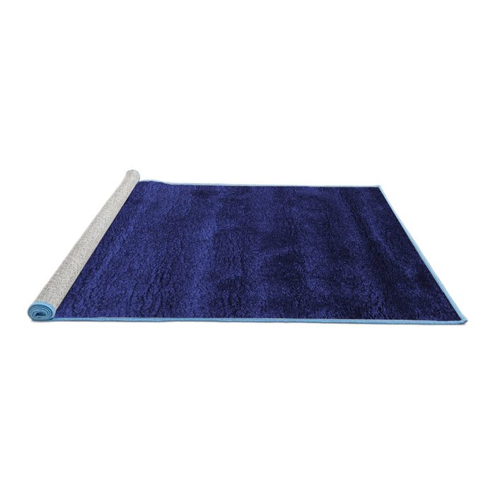 Sideview of Machine Washable Abstract Blue Contemporary Rug, wshcon471blu