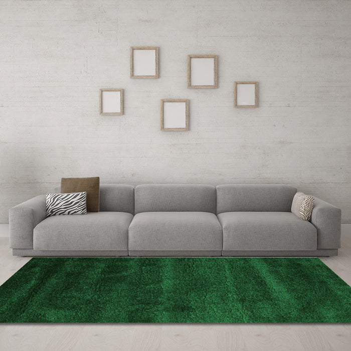Machine Washable Abstract Green Contemporary Area Rugs in a Living Room,, wshcon471grn