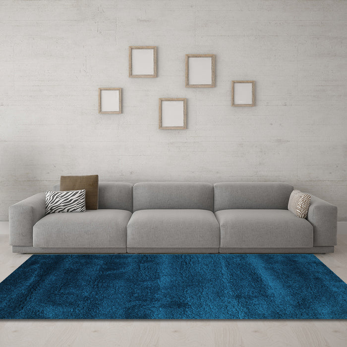 Machine Washable Abstract Light Blue Contemporary Rug in a Living Room, wshcon471lblu