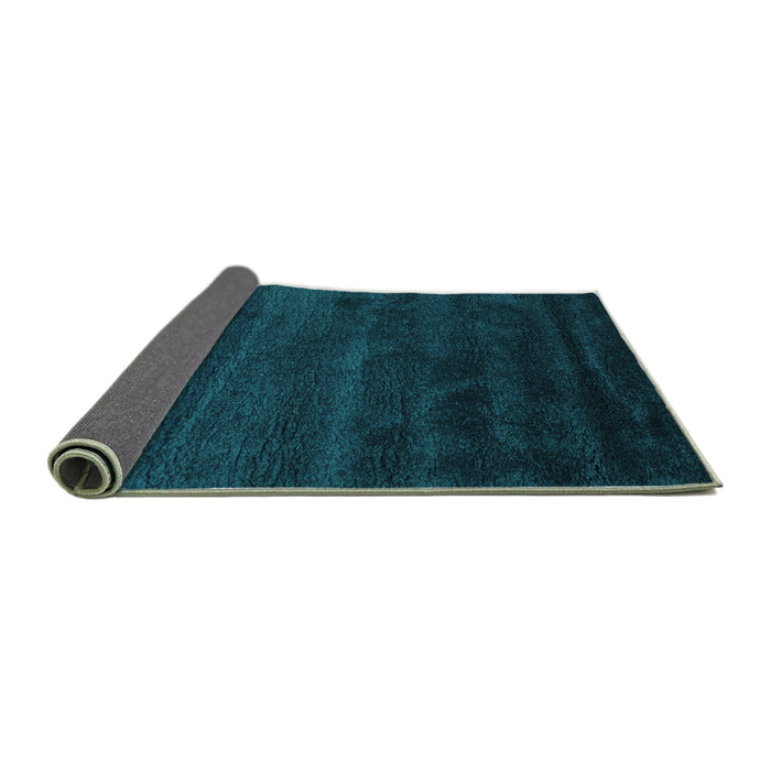Sideview of Abstract Turquoise Contemporary Rug, con471turq