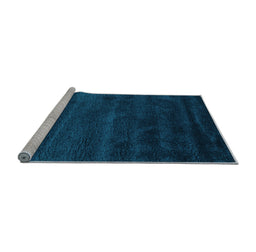 Sideview of Machine Washable Abstract Light Blue Contemporary Rug, wshcon471lblu