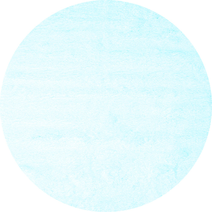 Round Machine Washable Solid Light Blue Modern Rug, wshcon472lblu