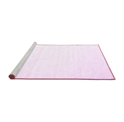 Sideview of Machine Washable Solid Pink Modern Rug, wshcon472pnk