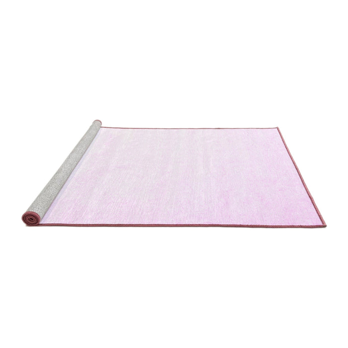 Sideview of Machine Washable Solid Pink Modern Rug, wshcon472pnk