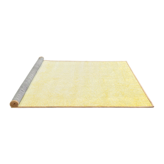 Sideview of Machine Washable Solid Yellow Modern Rug, wshcon472yw