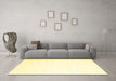 Machine Washable Solid Yellow Modern Rug in a Living Room, wshcon472yw