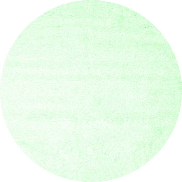 Round Machine Washable Solid Emerald Green Modern Area Rugs, wshcon472emgrn