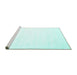 Sideview of Machine Washable Solid Turquoise Modern Area Rugs, wshcon472turq