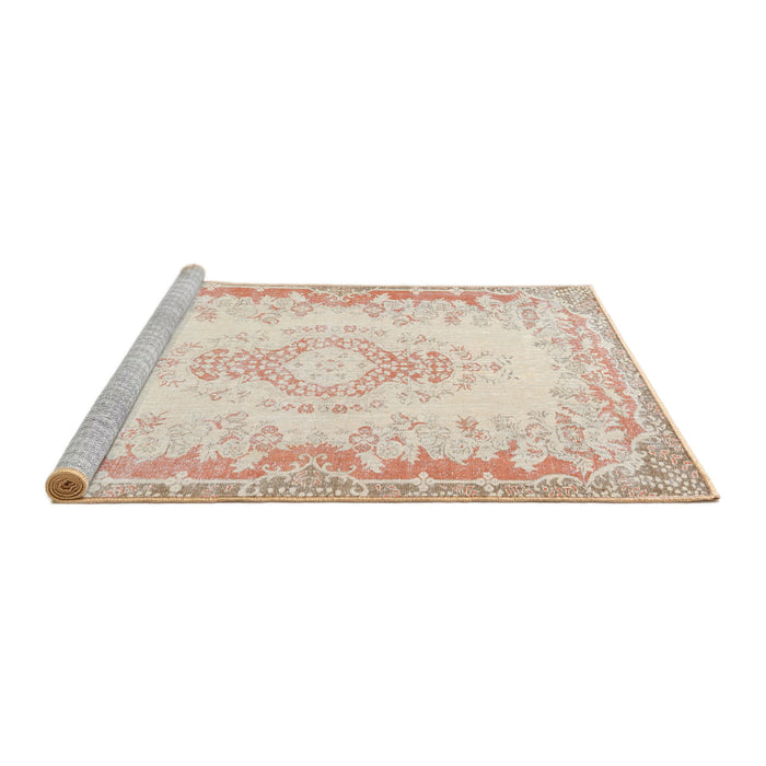 Serging Thickness of Machine Washable Contemporary Wheat Beige Rug, wshcon473