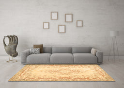 Machine Washable Abstract Brown Contemporary Rug in a Living Room,, wshcon473brn
