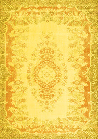 Abstract Yellow Contemporary Rug, con473yw