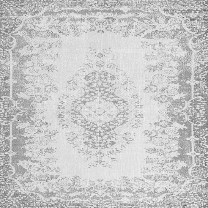 Round Machine Washable Abstract Gray Contemporary Rug, wshcon473gry