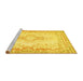 Sideview of Machine Washable Abstract Yellow Contemporary Rug, wshcon473yw