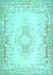 Machine Washable Abstract Turquoise Contemporary Area Rugs, wshcon473turq