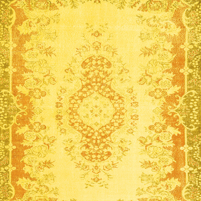 Machine Washable Abstract Yellow Contemporary Rug, wshcon473yw