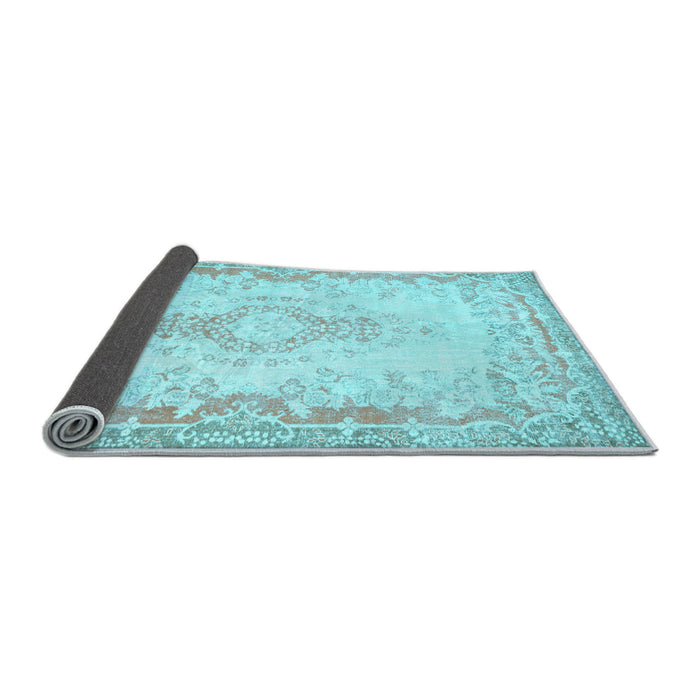 Sideview of Abstract Light Blue Contemporary Rug, con473lblu
