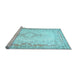 Sideview of Machine Washable Abstract Light Blue Contemporary Rug, wshcon473lblu