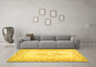 Machine Washable Abstract Yellow Contemporary Rug in a Living Room, wshcon473yw