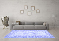 Machine Washable Abstract Blue Contemporary Rug, wshcon473blu