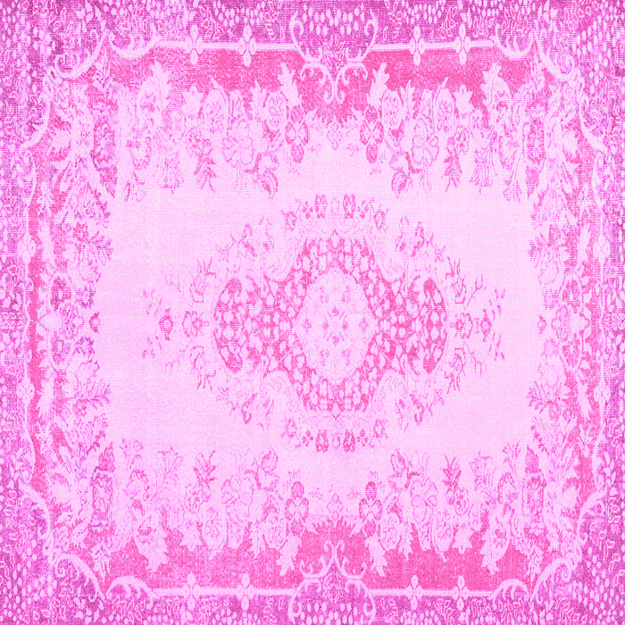 Square Abstract Pink Contemporary Rug, con473pnk