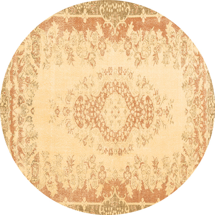 Round Machine Washable Abstract Brown Contemporary Rug, wshcon473brn
