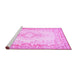 Sideview of Machine Washable Abstract Pink Contemporary Rug, wshcon473pnk