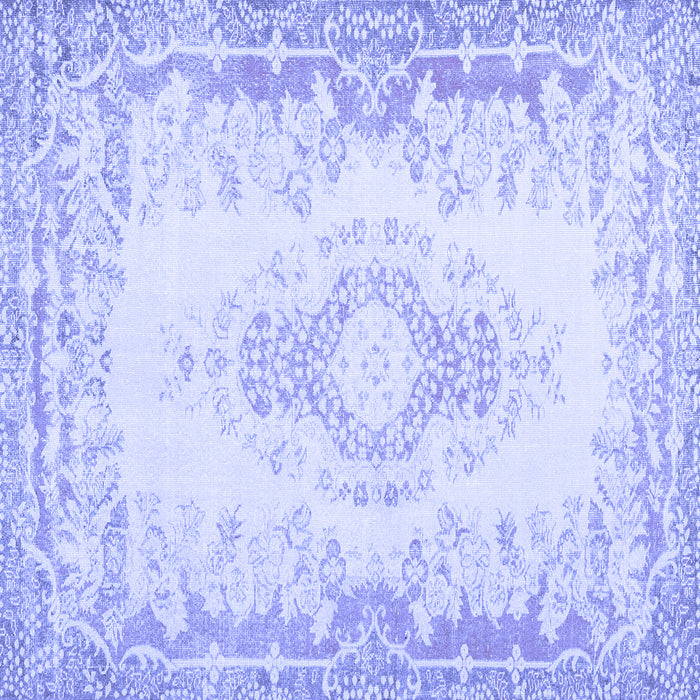 Square Abstract Blue Contemporary Rug, con473blu