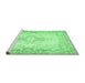 Sideview of Machine Washable Abstract Emerald Green Contemporary Area Rugs, wshcon473emgrn