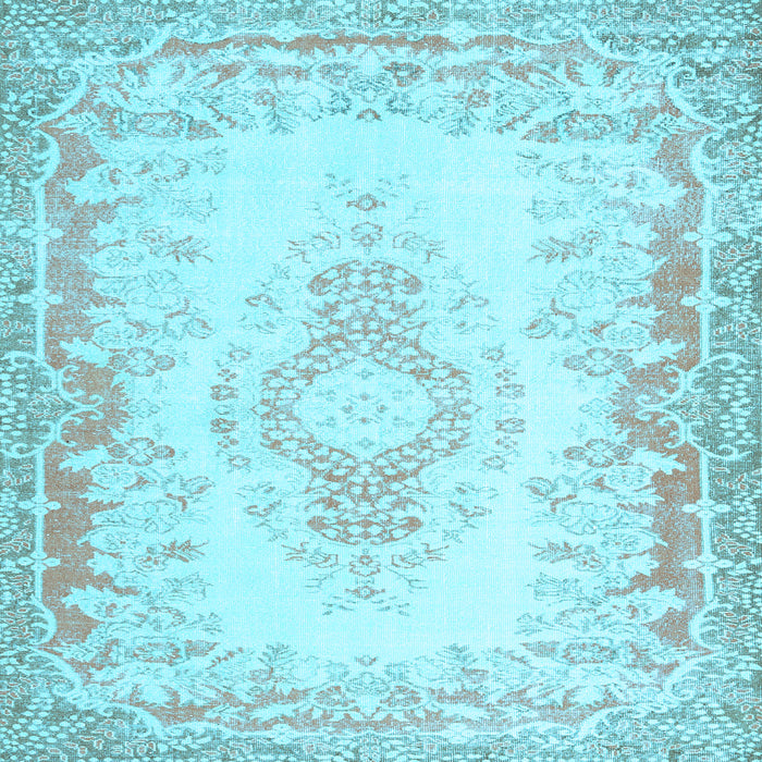 Square Machine Washable Abstract Light Blue Contemporary Rug, wshcon473lblu
