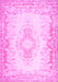 Machine Washable Abstract Pink Contemporary Rug, wshcon473pnk