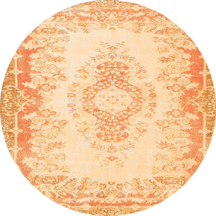 Square Abstract Orange Contemporary Rug, con473org