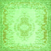 Serging Thickness of Abstract Green Contemporary Rug, con473grn