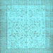 Square Abstract Light Blue Contemporary Rug, con474lblu