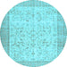 Round Machine Washable Abstract Light Blue Contemporary Rug, wshcon474lblu