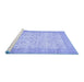 Sideview of Machine Washable Abstract Blue Contemporary Rug, wshcon474blu