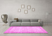 Machine Washable Abstract Pink Contemporary Rug in a Living Room, wshcon474pnk