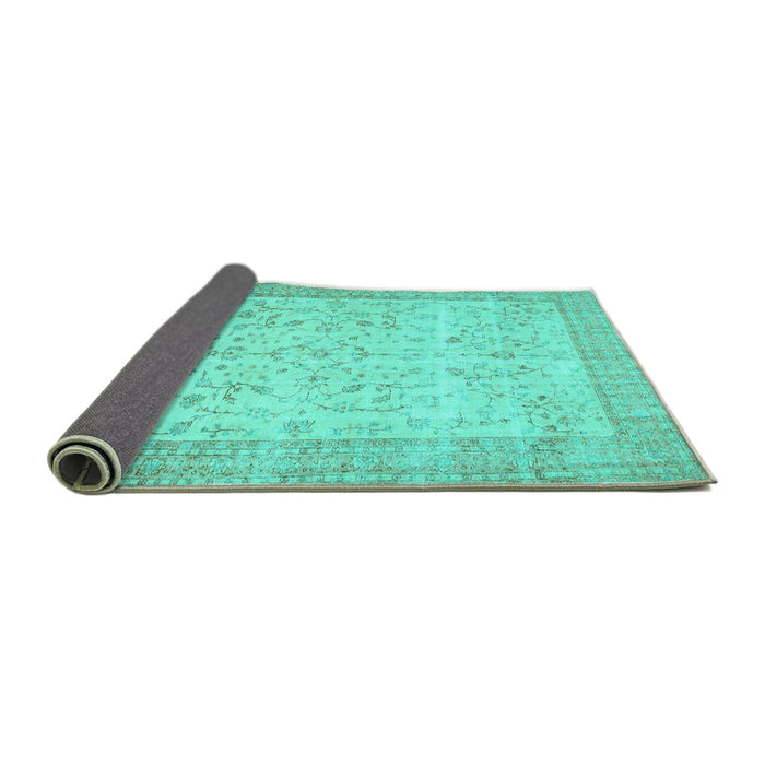 Sideview of Abstract Turquoise Contemporary Rug, con474turq
