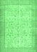 Machine Washable Abstract Emerald Green Contemporary Area Rugs, wshcon474emgrn