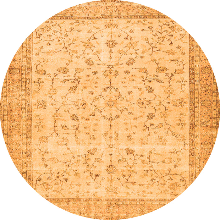 Square Abstract Orange Contemporary Rug, con474org