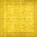 Square Abstract Yellow Contemporary Rug, con474yw