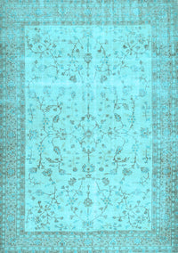 Abstract Light Blue Contemporary Rug, con474lblu