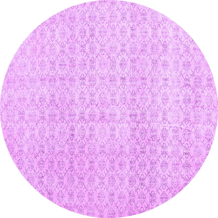 Round Machine Washable Abstract Purple Contemporary Area Rugs, wshcon475pur
